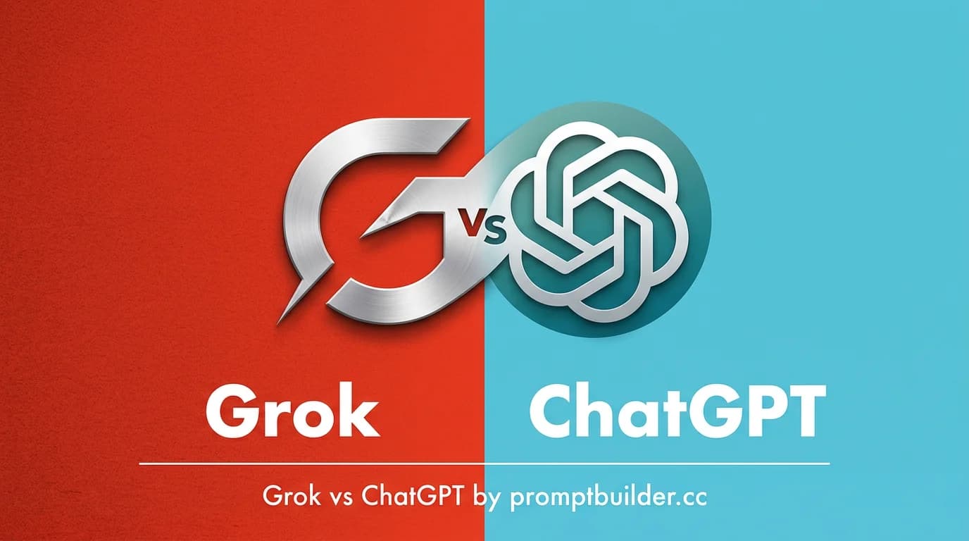 Side-by-side comparison of Grok 4 and ChatGPT GPT-5.2 interfaces showing the same prompt with different responses, highlighting key differences in output style and speed
